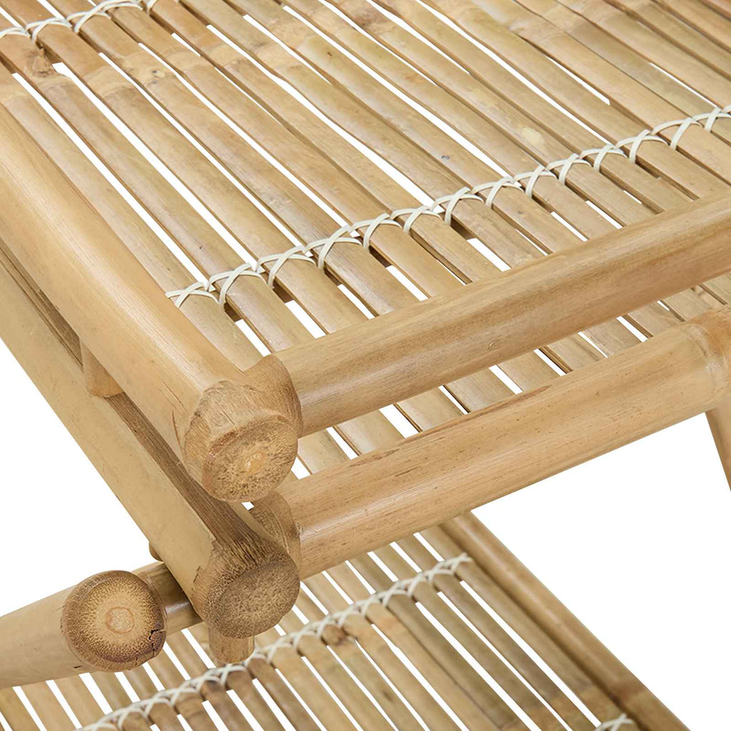 Carrito de té con ruedas Natural 79 x 67.5 x 84 cm Bambú