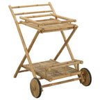 Carrito de té con ruedas Natural 79 x 67.5 x 84 cm Bambú