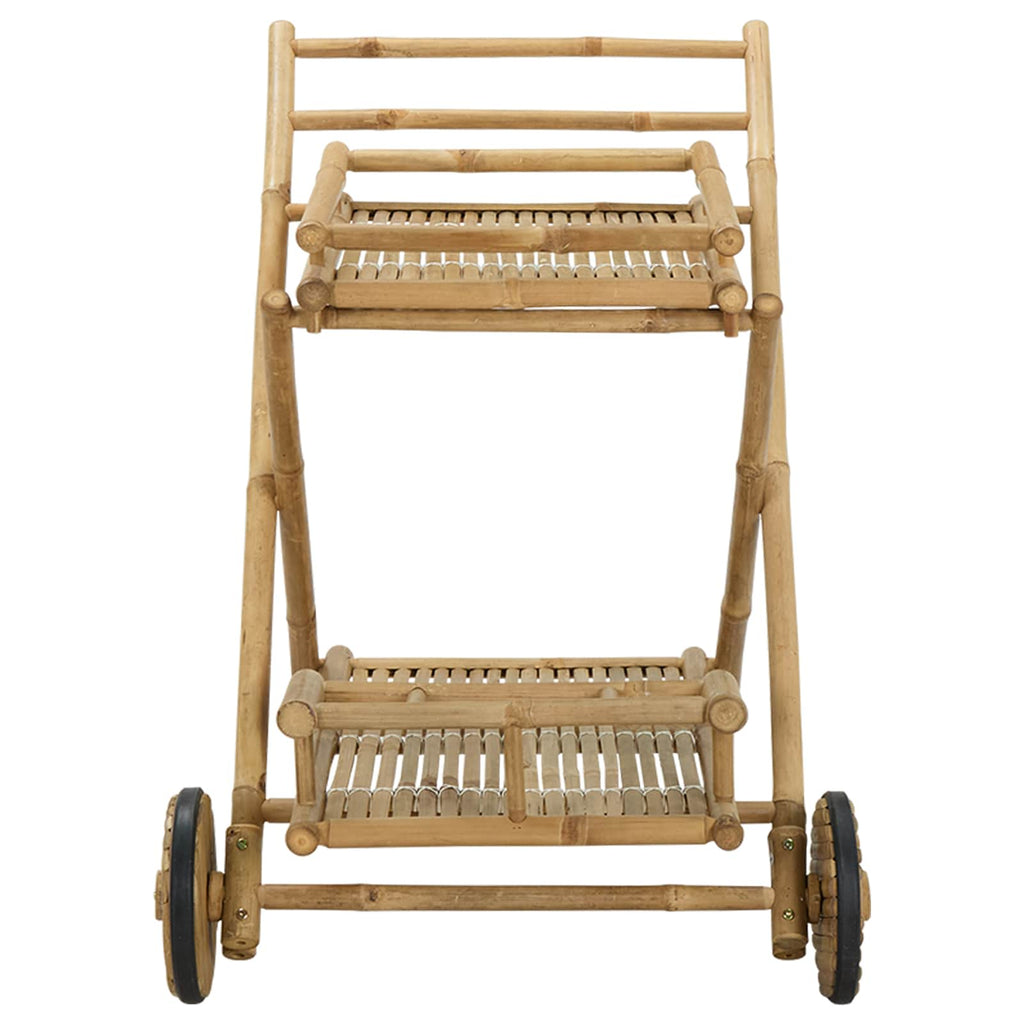 Carrito de té con ruedas Natural 79 x 67.5 x 84 cm Bambú
