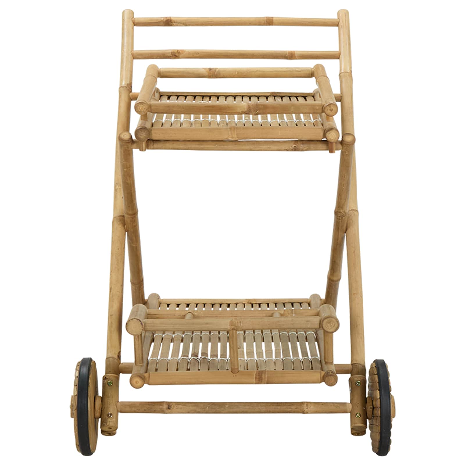Carrito de té con ruedas Natural 79 x 67.5 x 84 cm Bambú