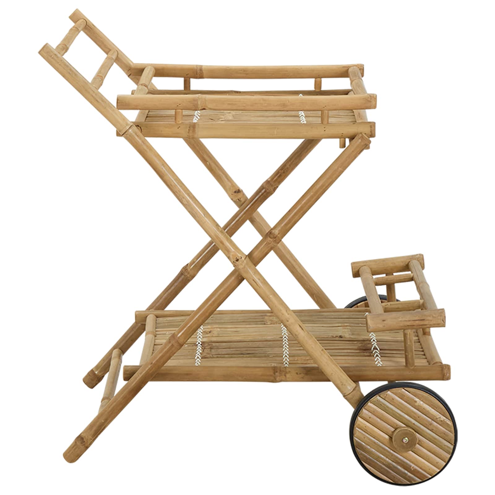 Carrito de té con ruedas Natural 79 x 67.5 x 84 cm Bambú