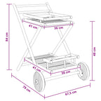 Carrito de té con ruedas Natural 79 x 67.5 x 84 cm Bambú