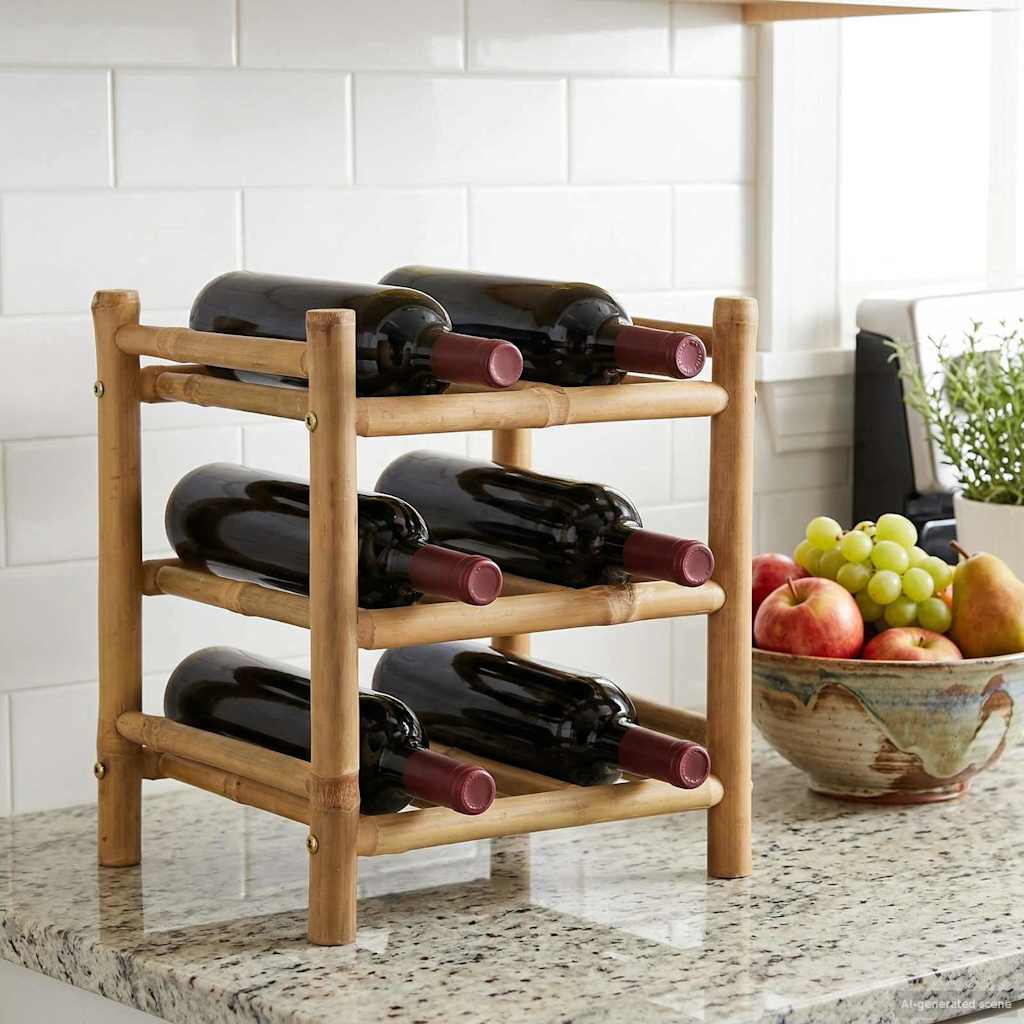 Estante de Vino Natural 32,5 x 29,5 x 36 cm Bambú