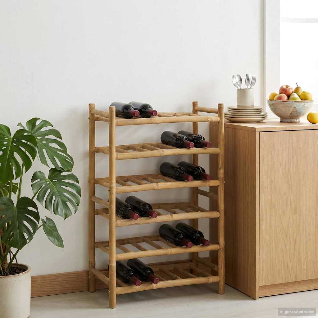 Estante de Vino Natural 32,5 x 29,5 x 36 cm Bambú