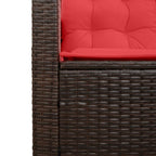 Conjunto de sofás de exterior con cojín 2 pcs Marrón y Rojo