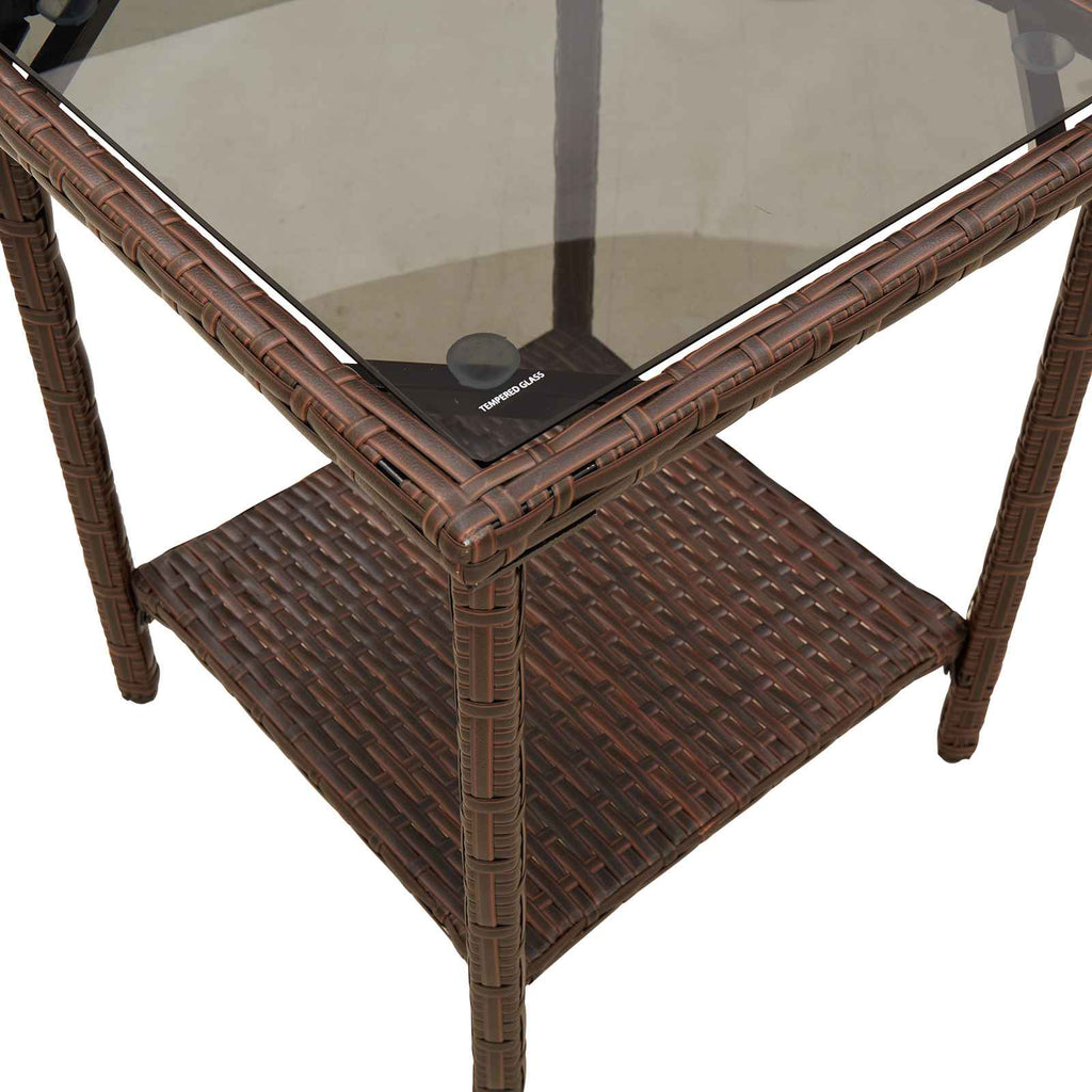 Conjunto de sofás de exterior con cojín 2 pcs Marrón y Rojo