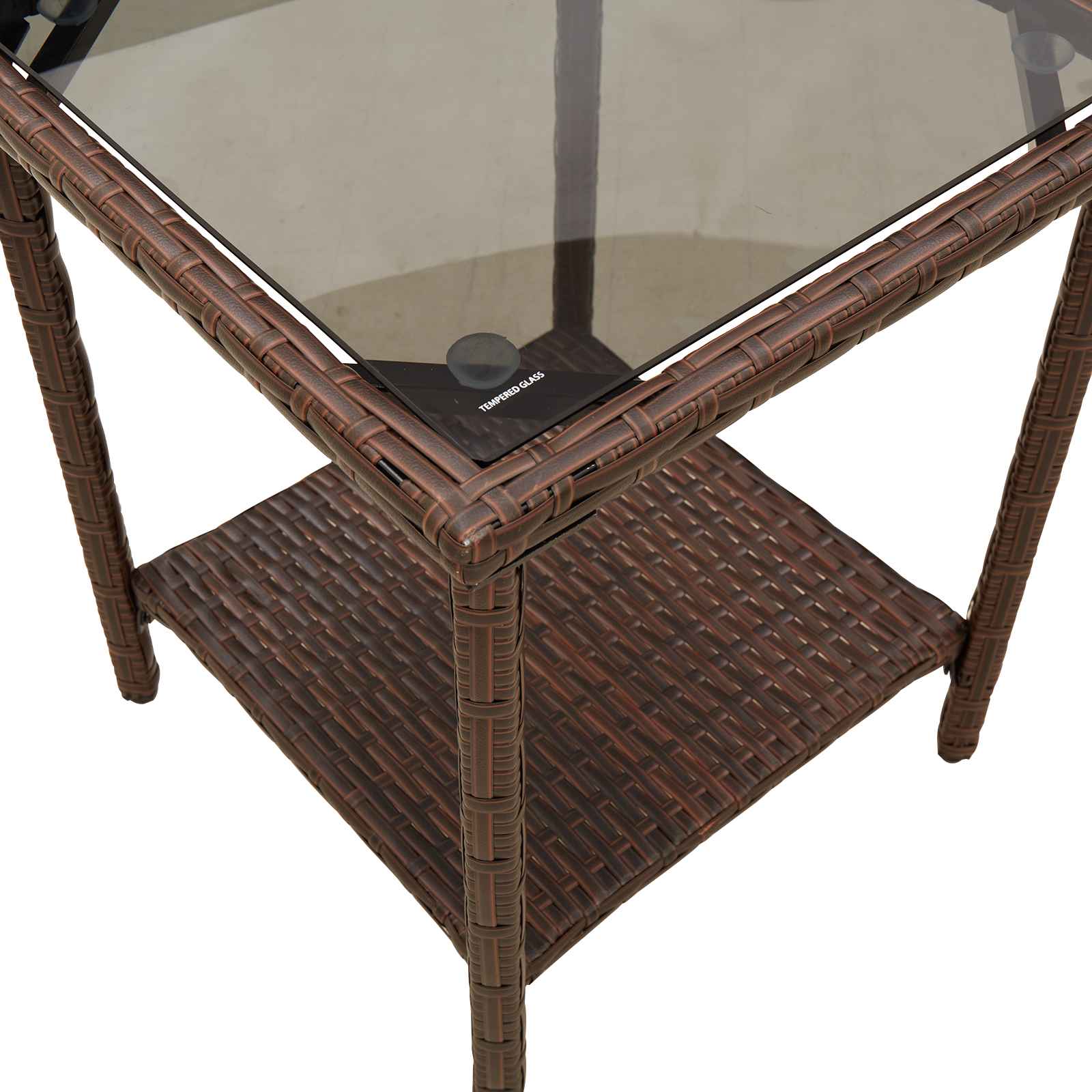 Conjunto de sofás de exterior con cojín 2 pcs Marrón y Rojo