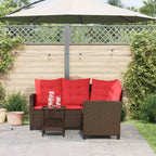 Conjunto de sofás de exterior con cojín 2 pcs Marrón y Rojo