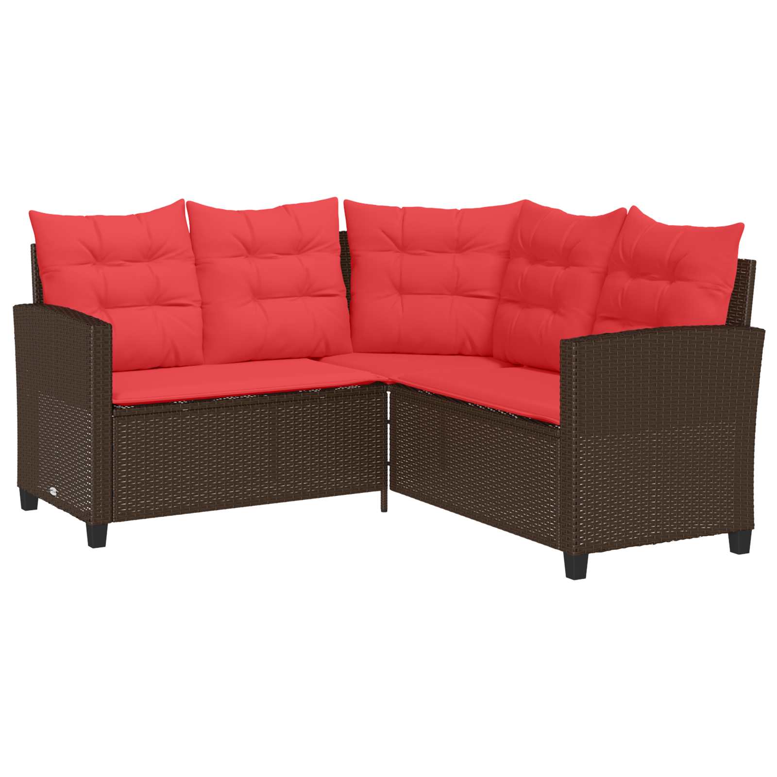 Conjunto de sofás de exterior con cojín 2 pcs Marrón y Rojo