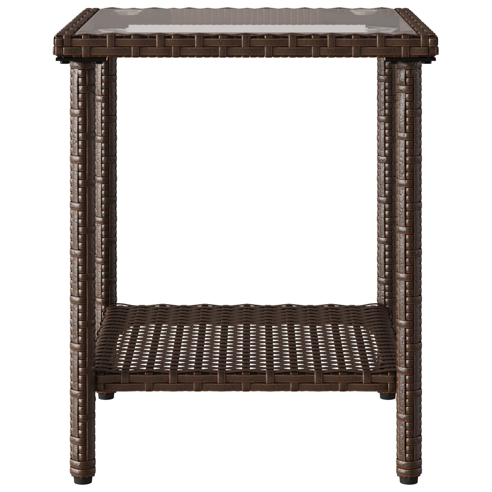 Conjunto de sofás de exterior con cojín 2 pcs Marrón y Rojo
