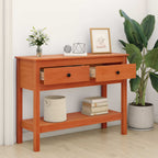 Mesa Consola Marrón cera 100 x 35 x 75 cm Madera de Pino Sólido