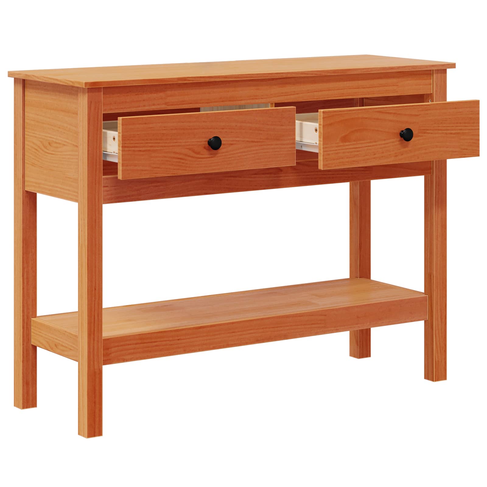 Mesa Consola Marrón cera 100 x 35 x 75 cm Madera de Pino Sólido