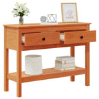Mesa Consola Marrón cera 100 x 35 x 75 cm Madera de Pino Sólido