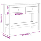 Mesa Consola Marrón cera 100 x 35 x 75 cm Madera de Pino Sólido