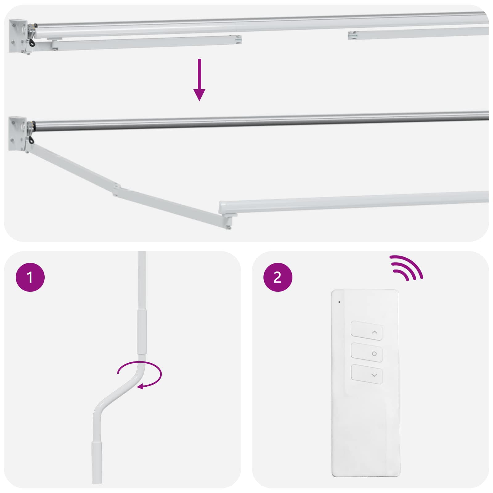 Estructura de toldo retráctil eléctrico 2,5 x 2 m Acero