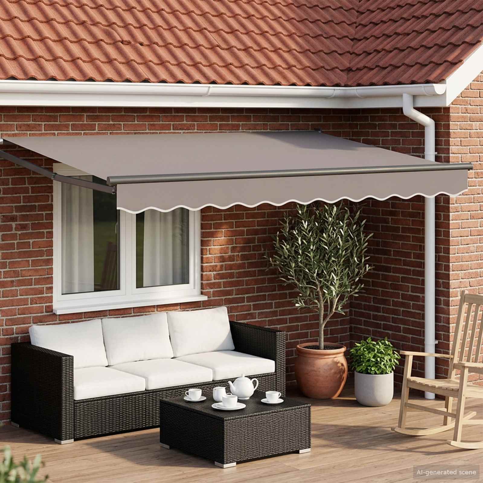 Estrutura de toldo retrátil elétrico 2,5 x 2 m Aço