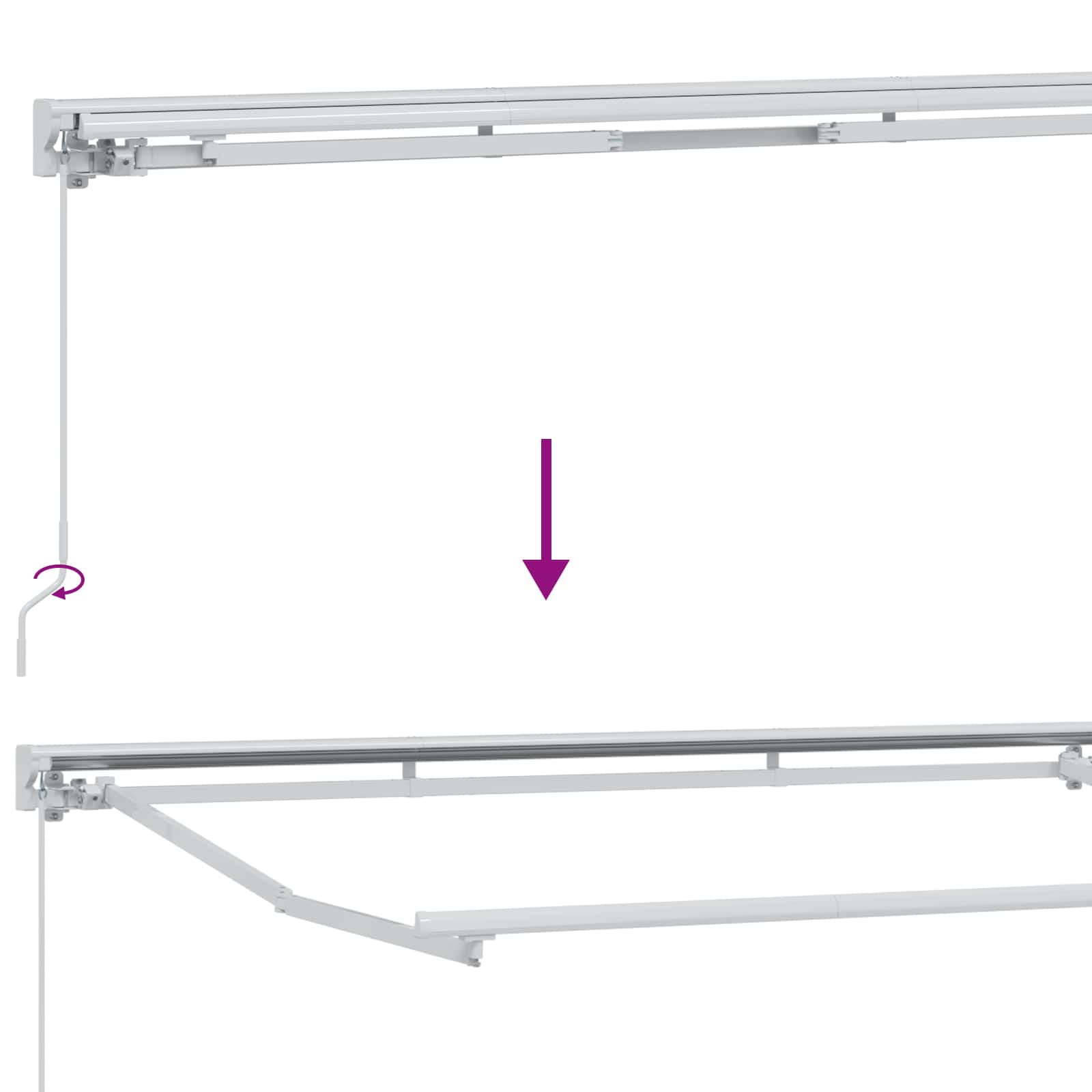 Estructura de toldo manual Ajustable 3 x 2,5 m Acero