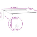 Estructura de toldo manual Ajustable 3 x 2,5 m Acero