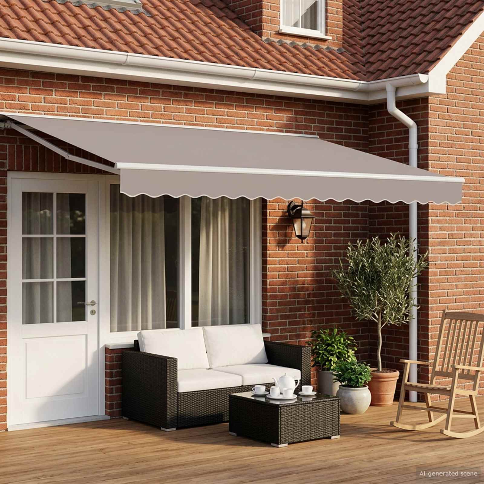 Manual Awning Frame Adjustable 3 x 2.5 m Steel
