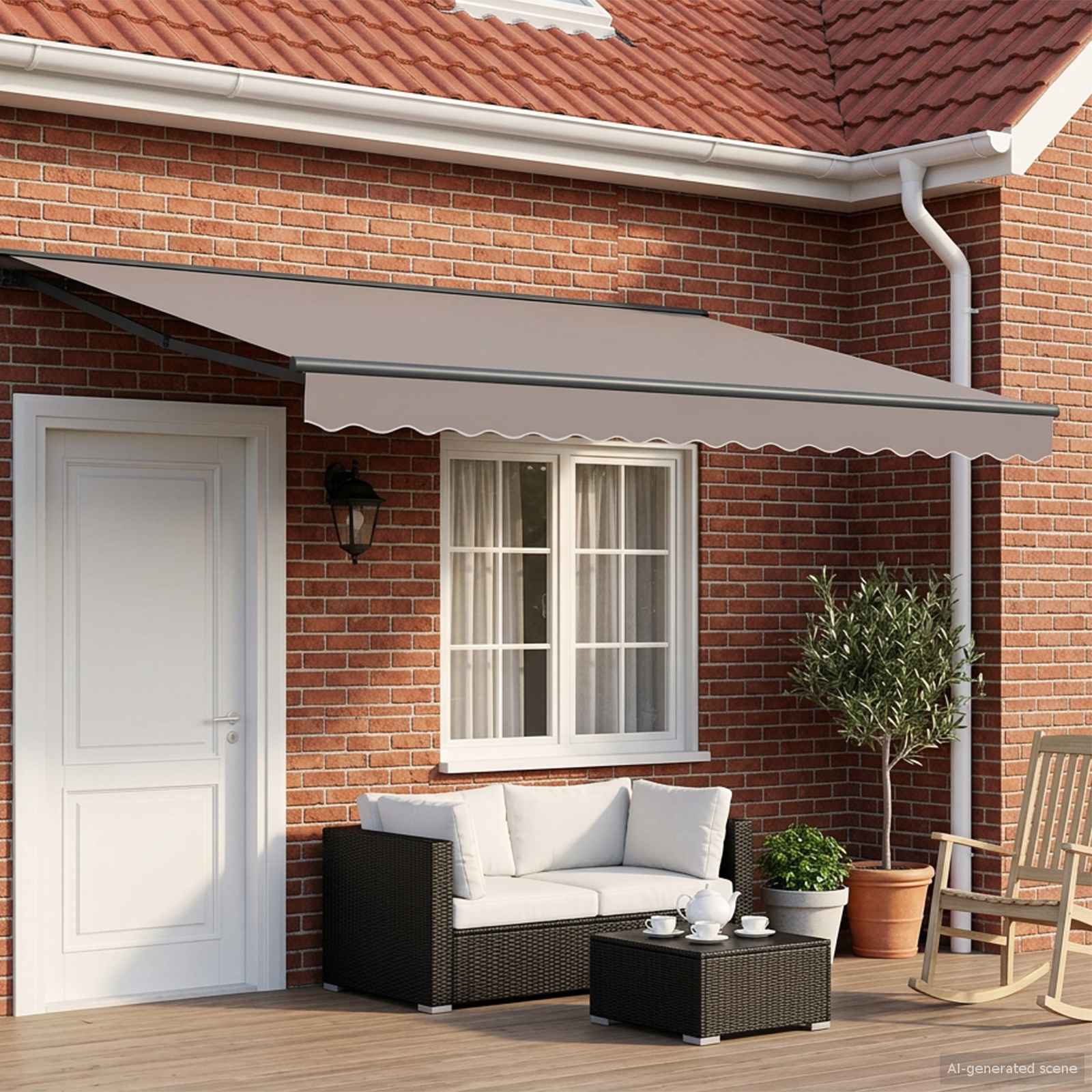 Manual Awning Frame Adjustable 3 x 2.5 m Steel