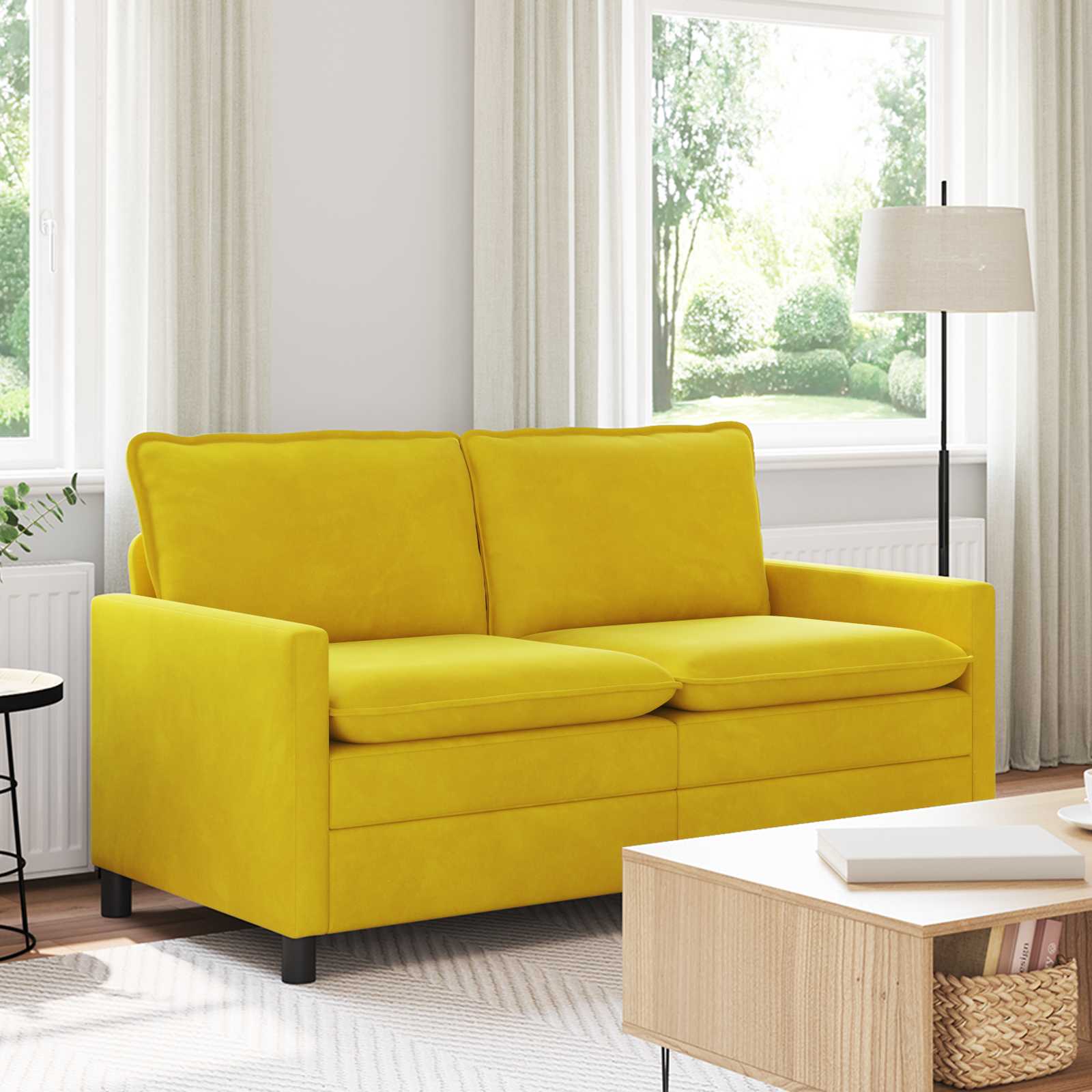Sofá Amarelo 126 x 81 x 87,5 cm Veludo
