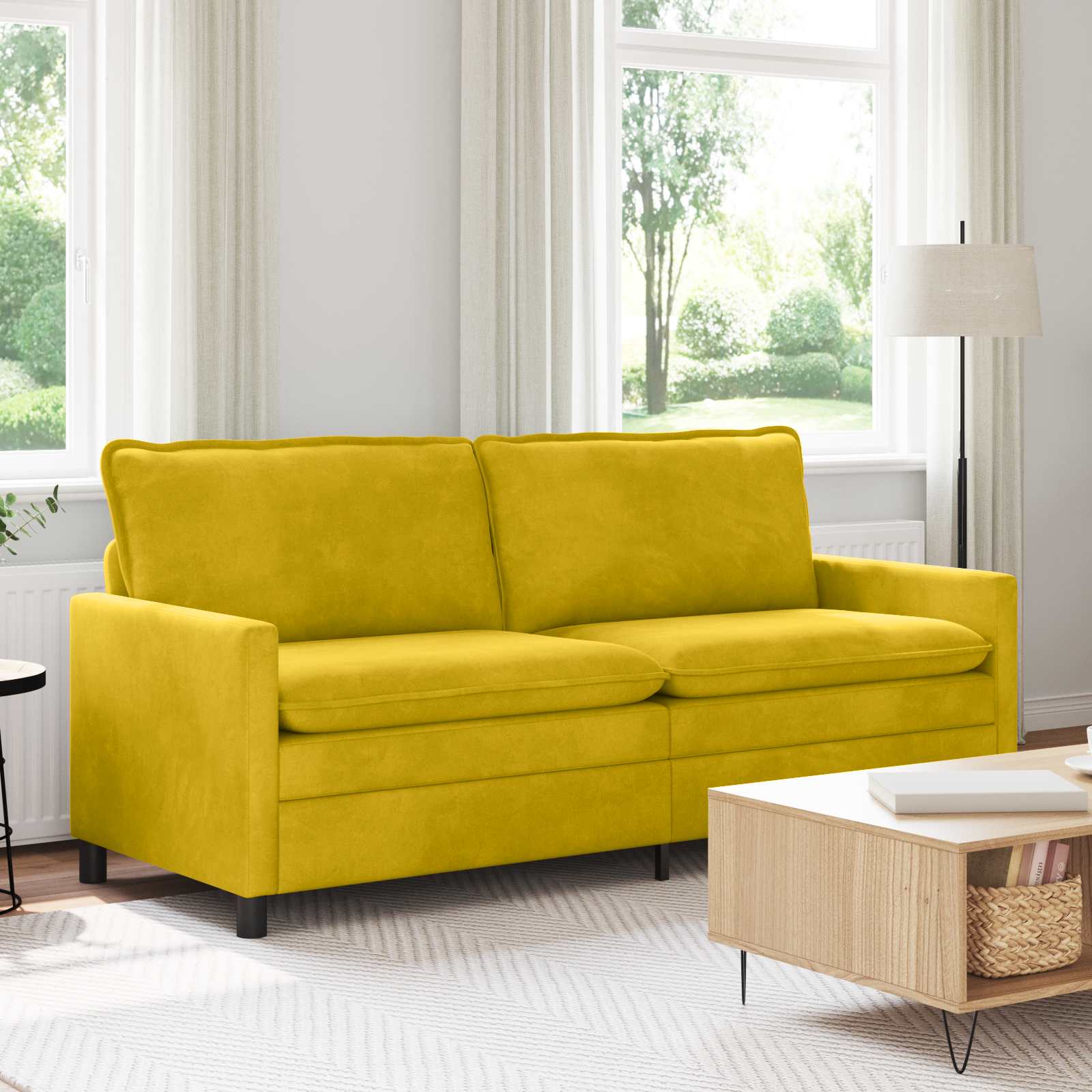 Sofá Amarelo 126 x 81 x 87,5 cm Veludo