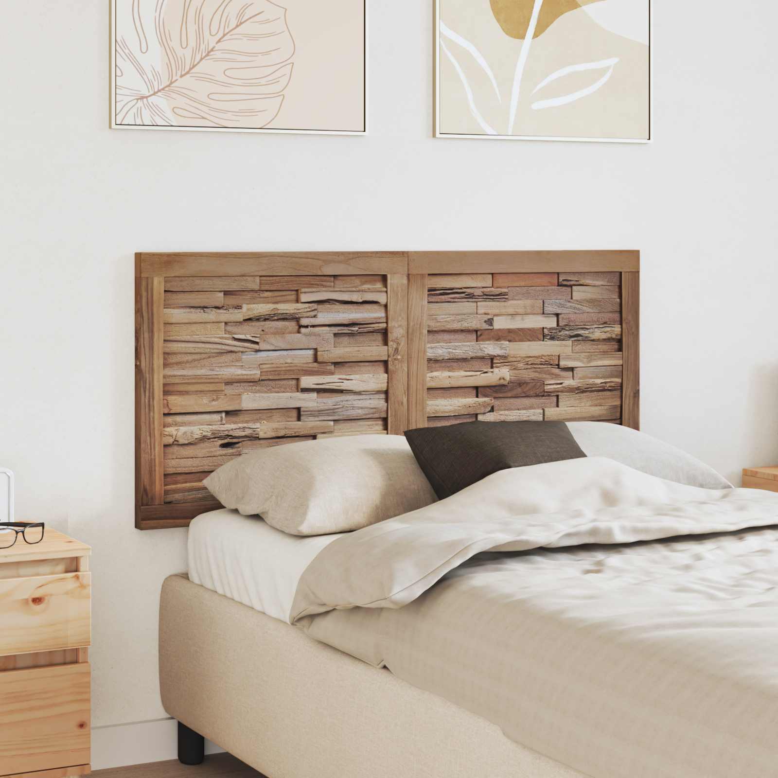 Cabecero Natural Madera de teca maciza