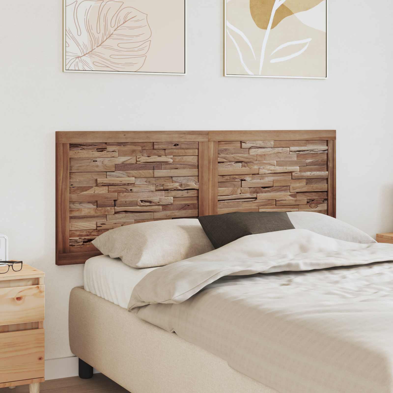 Cabecero Natural Madera de teca maciza