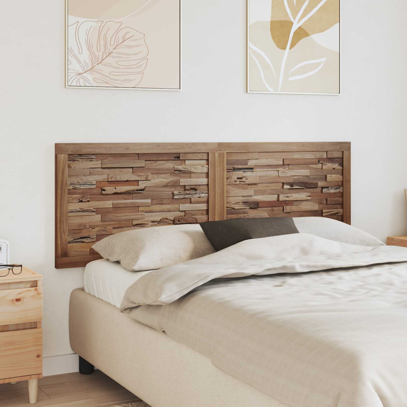 Cabecero Natural Madera de teca maciza