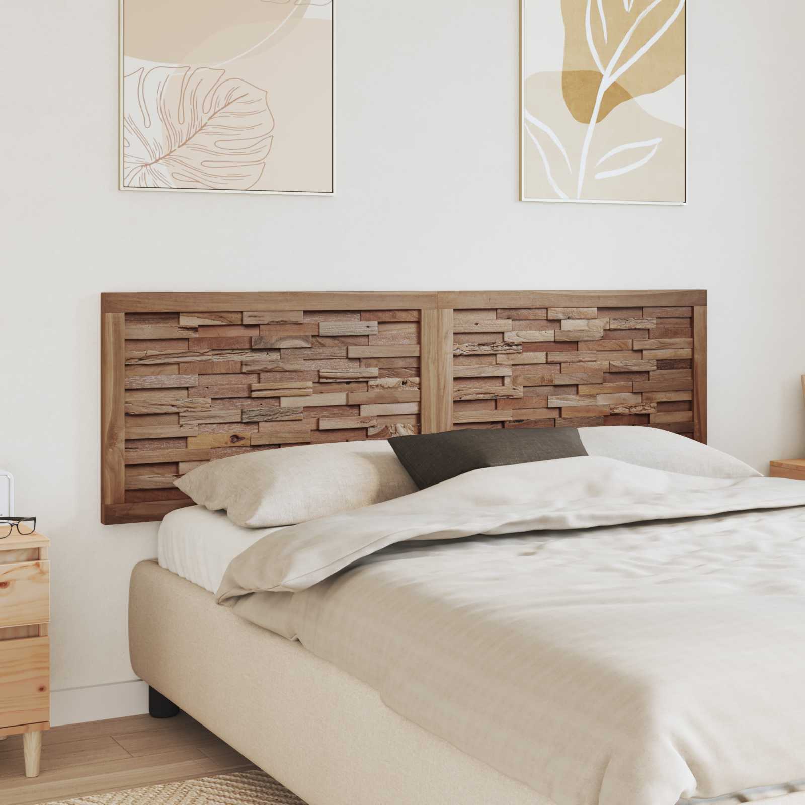 Cabecero Natural Madera de teca maciza