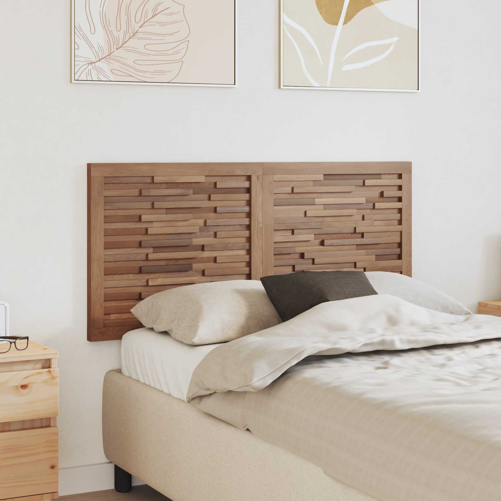Cabecero Natural Madera de teca maciza