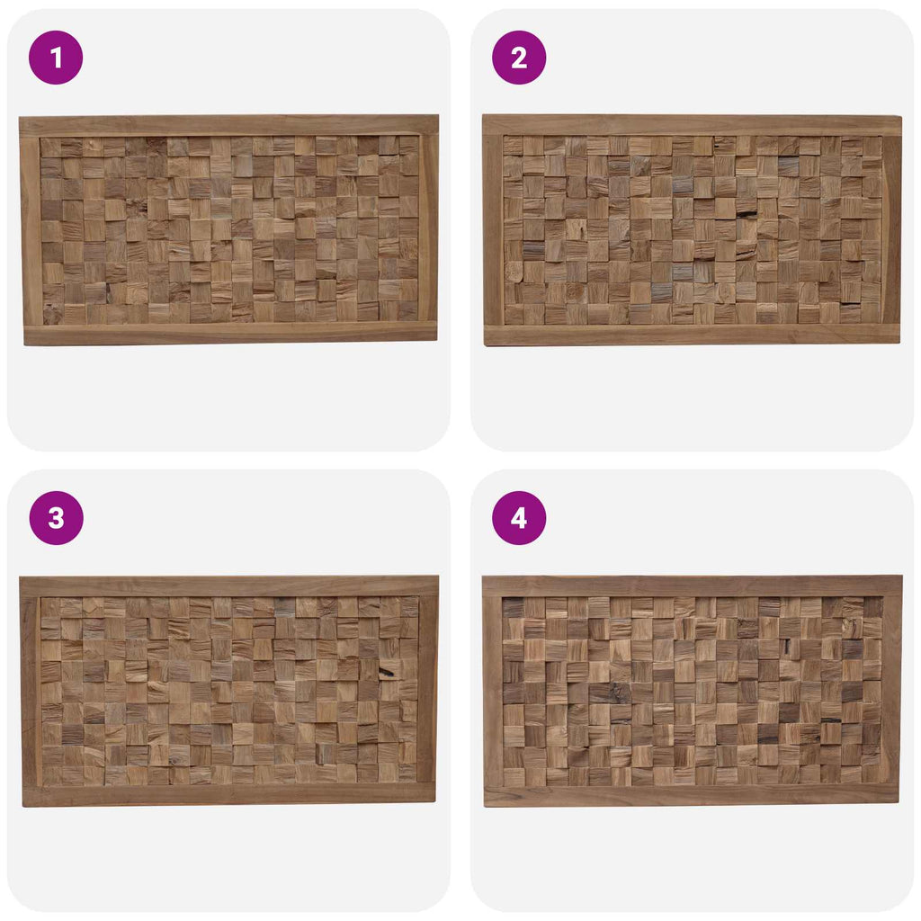 Cabecero Natural Madera de teca maciza