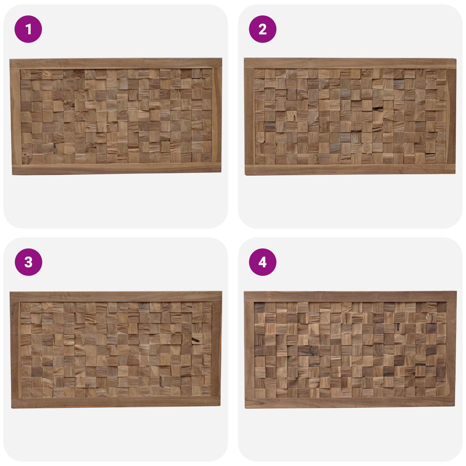 Cabecero Natural Madera de teca maciza