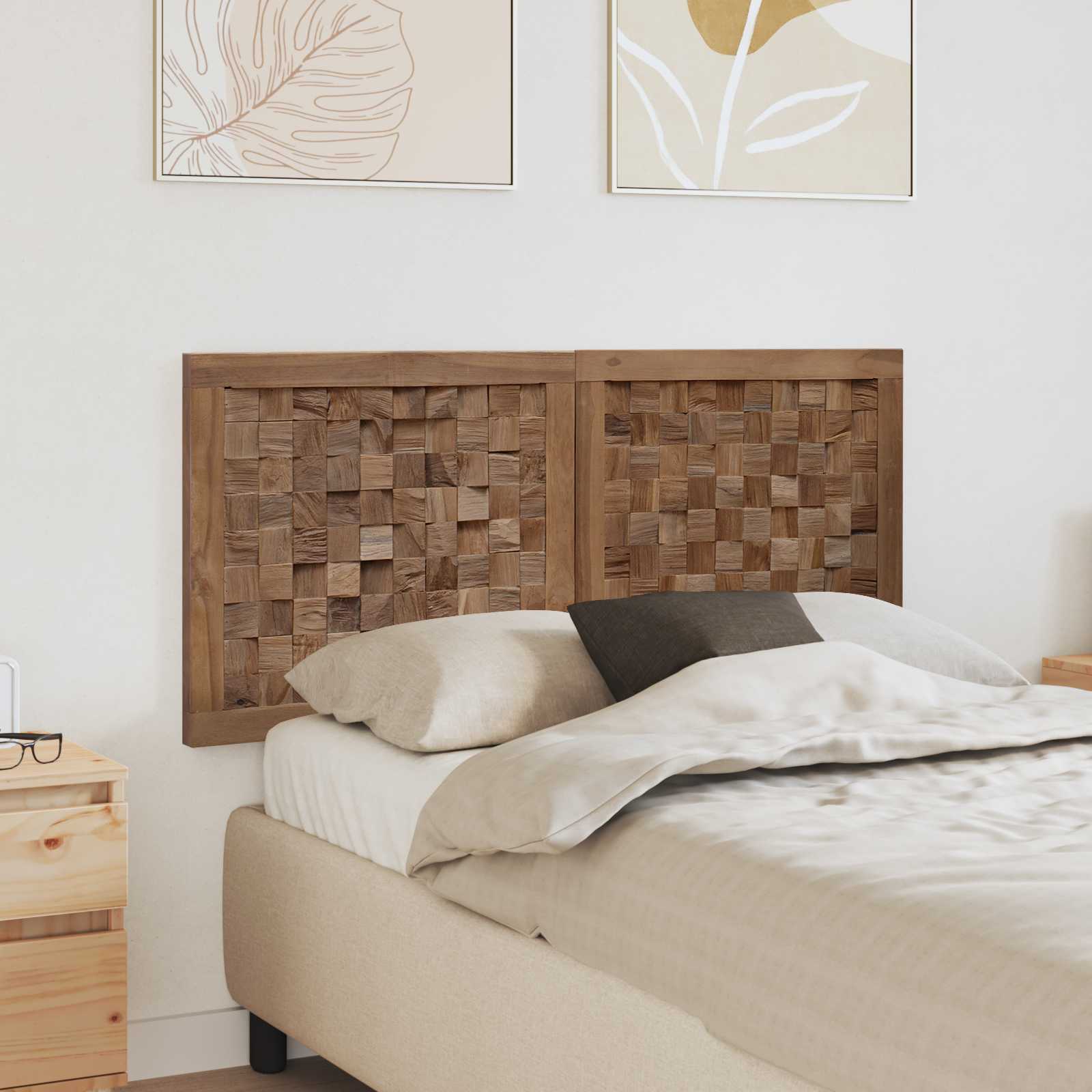 Cabecero Natural Madera de teca maciza