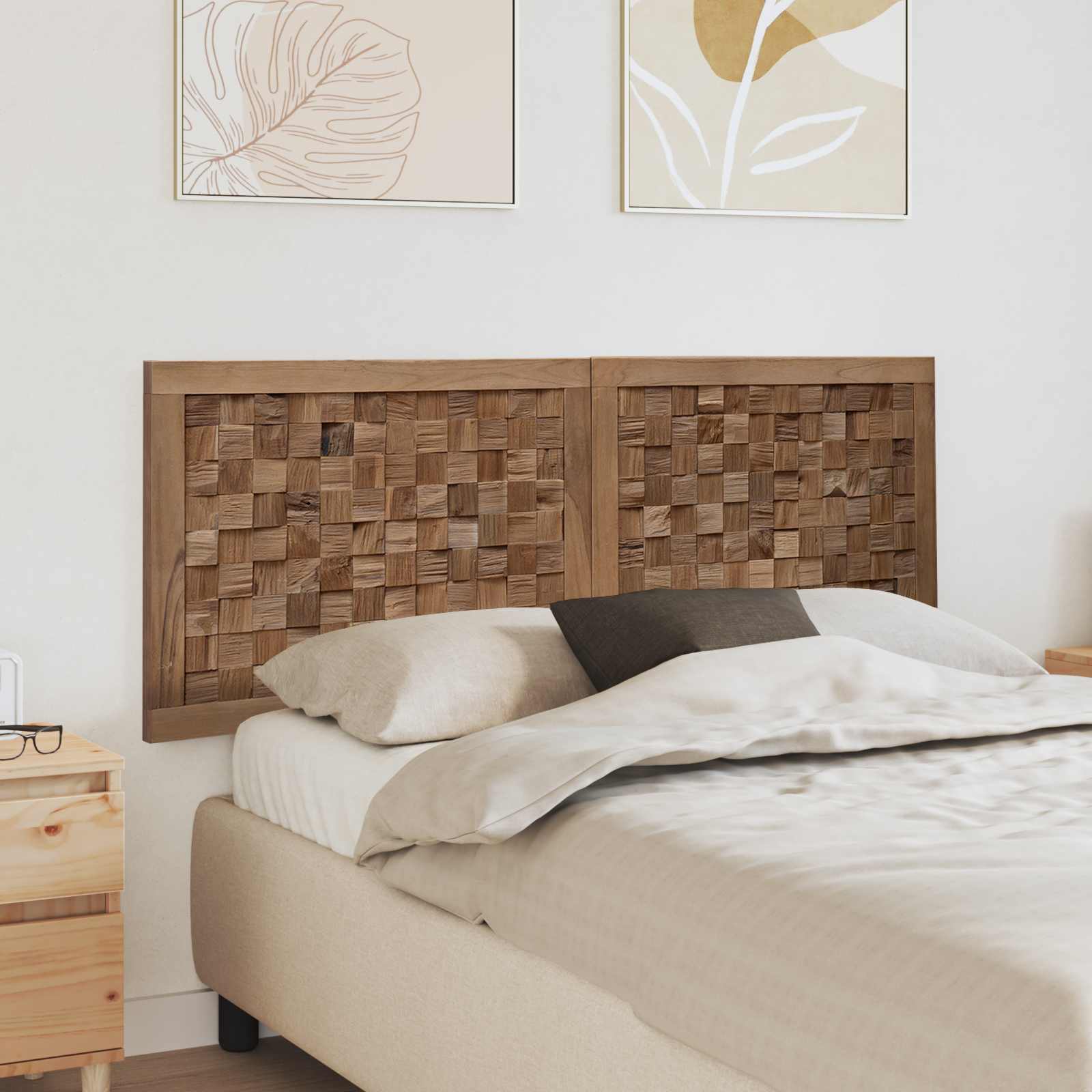 Cabecero Natural Madera de teca maciza