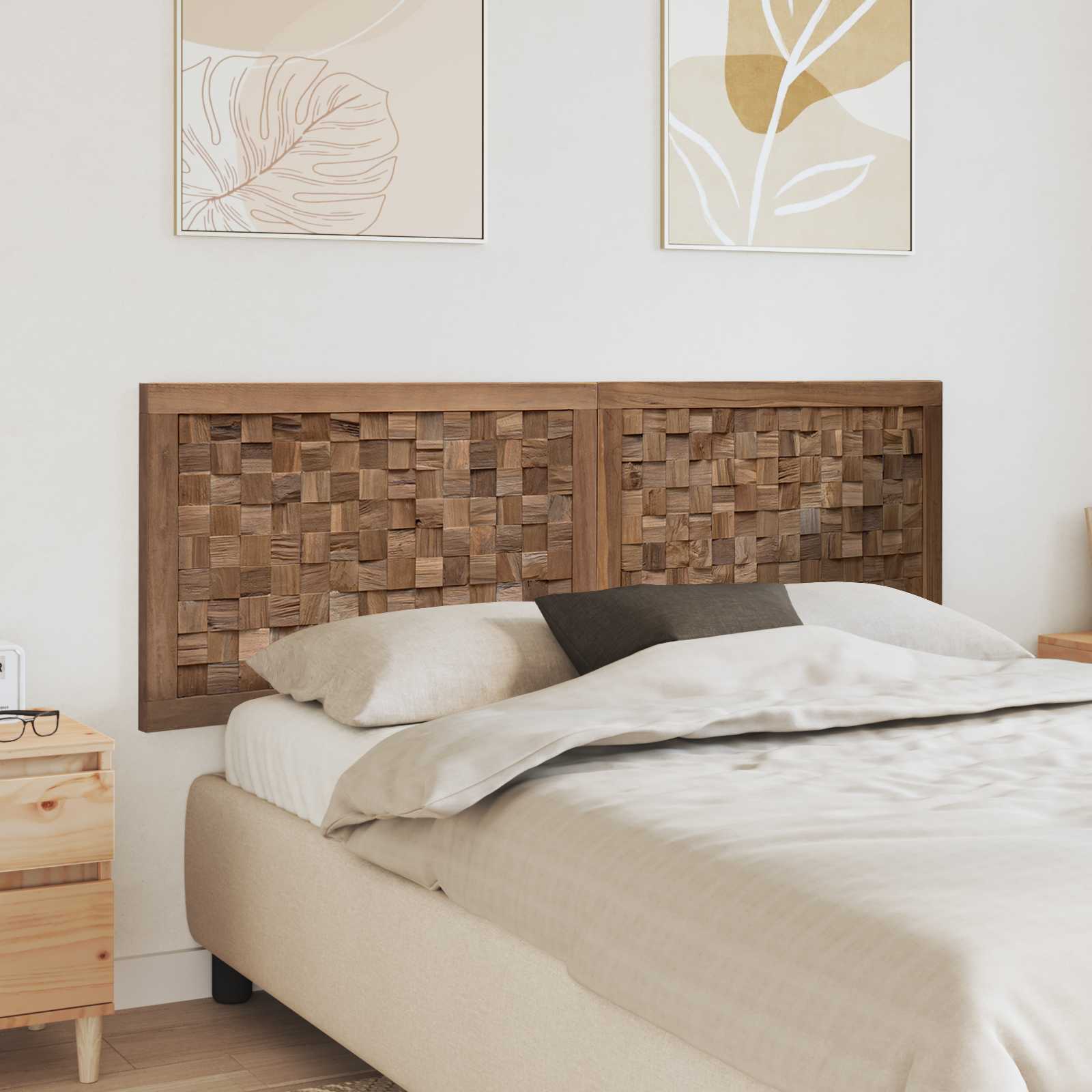 Cabecero Natural Madera de teca maciza