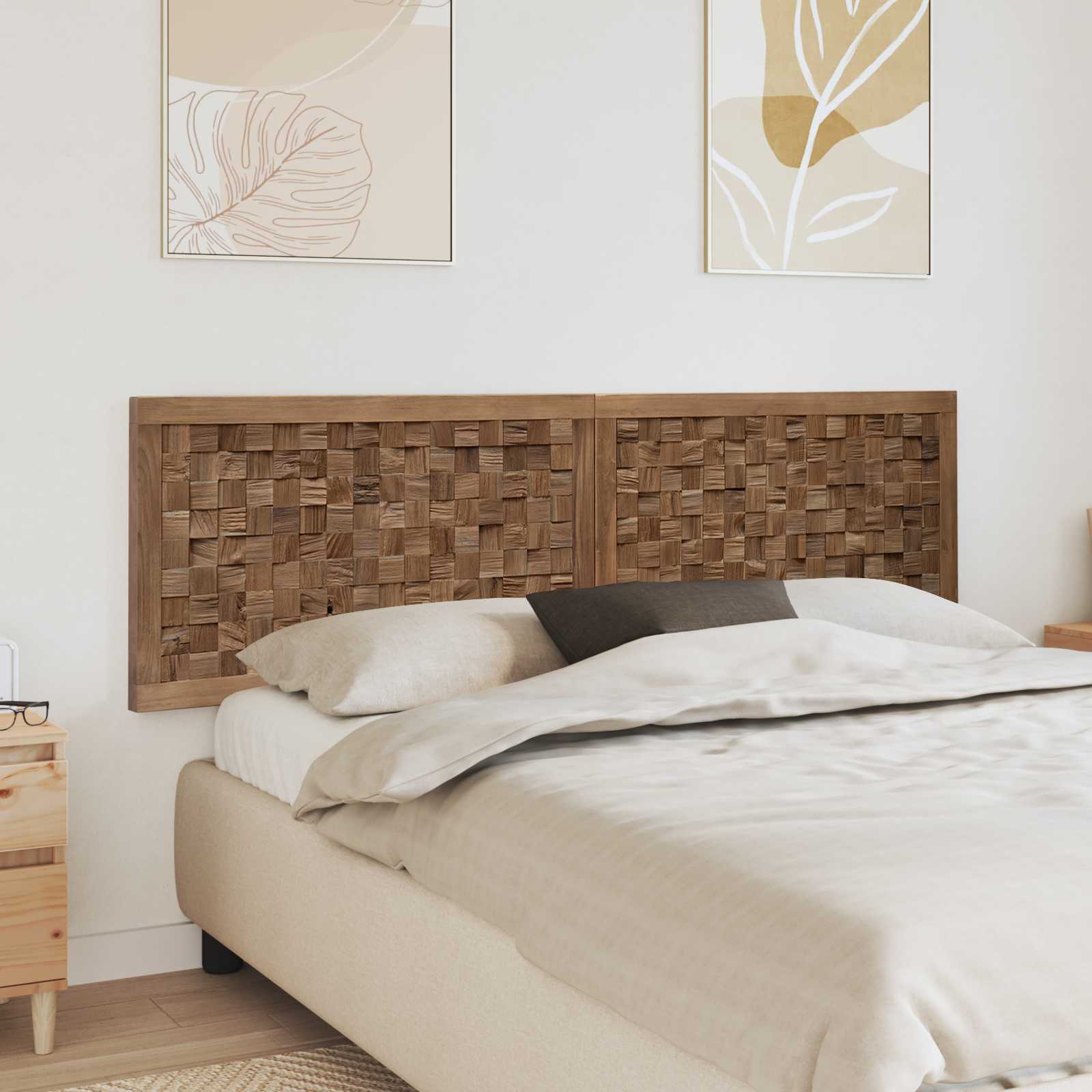 Cabecero Natural Madera de teca maciza
