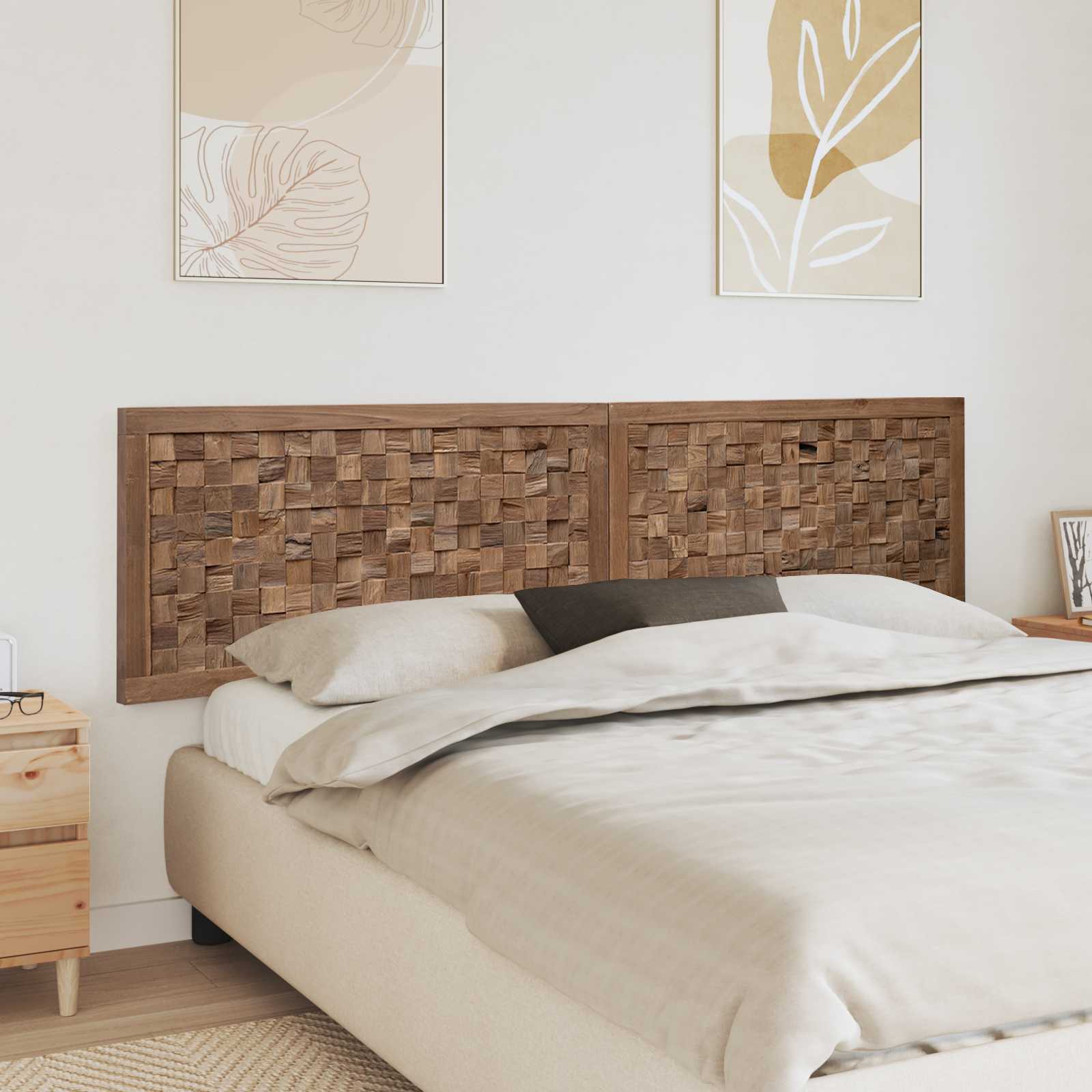 Cabecero Natural Madera de teca maciza