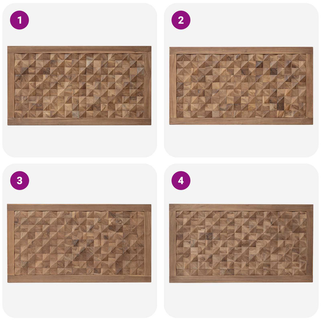 Cabecero Natural Madera de teca maciza