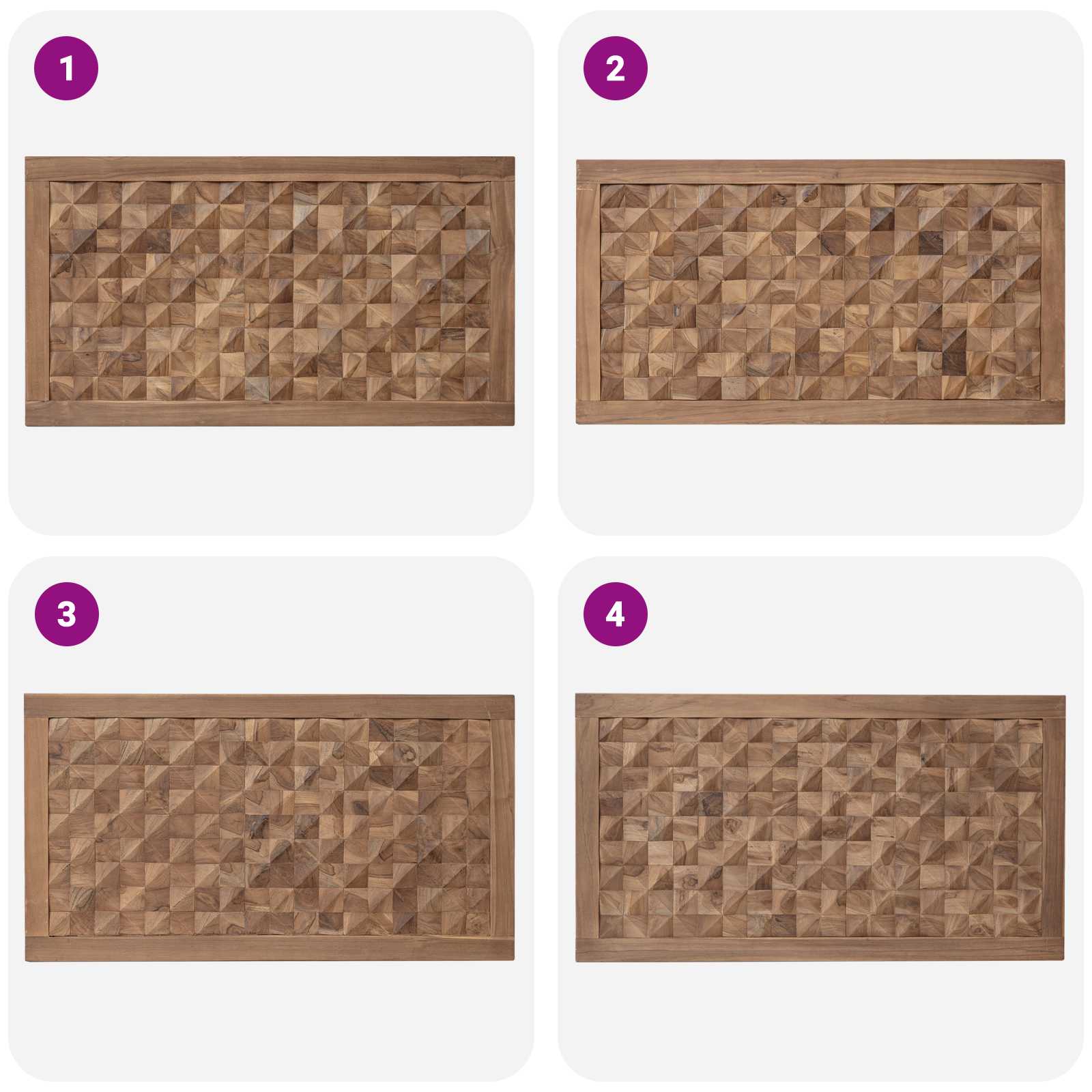 Cabecero Natural Madera de teca maciza