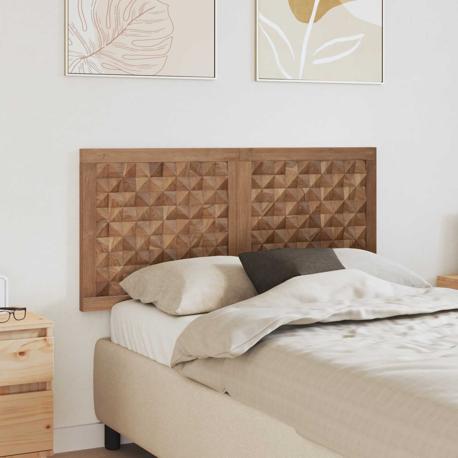 Cabecero Natural Madera de teca maciza