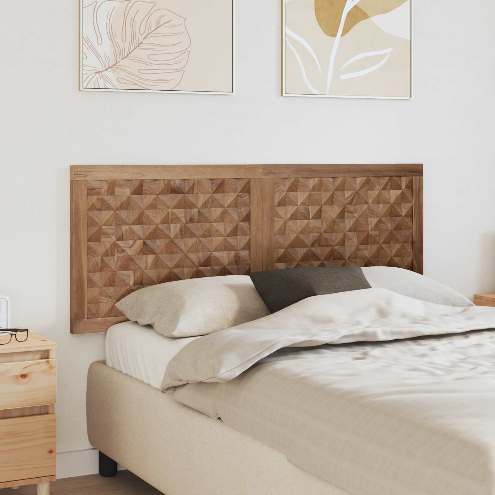 Cabecero Natural Madera de teca maciza