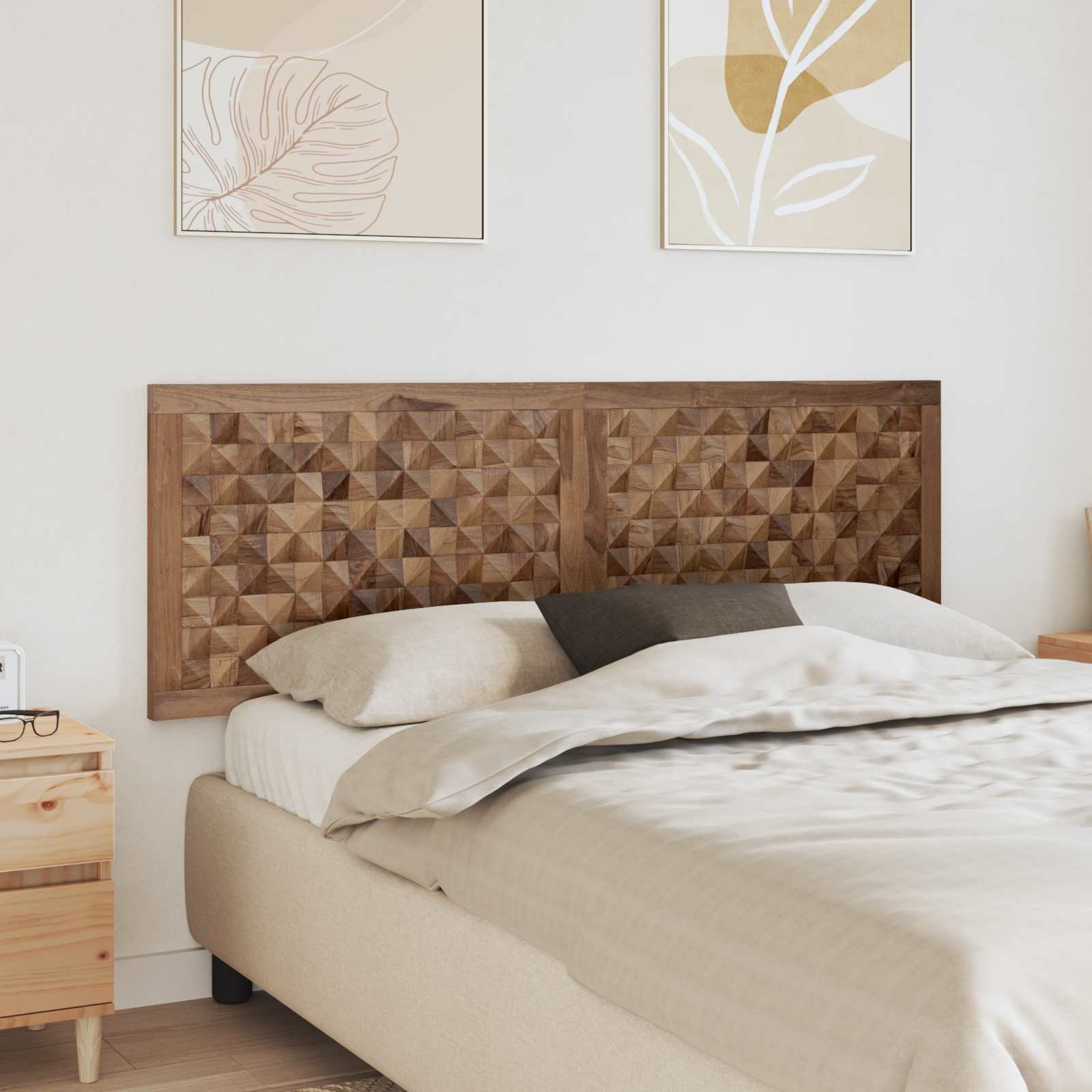 Cabecero Natural Madera de teca maciza
