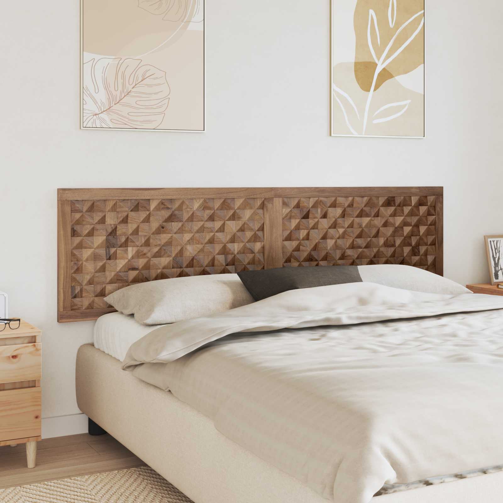 Cabecero Natural Madera de teca maciza