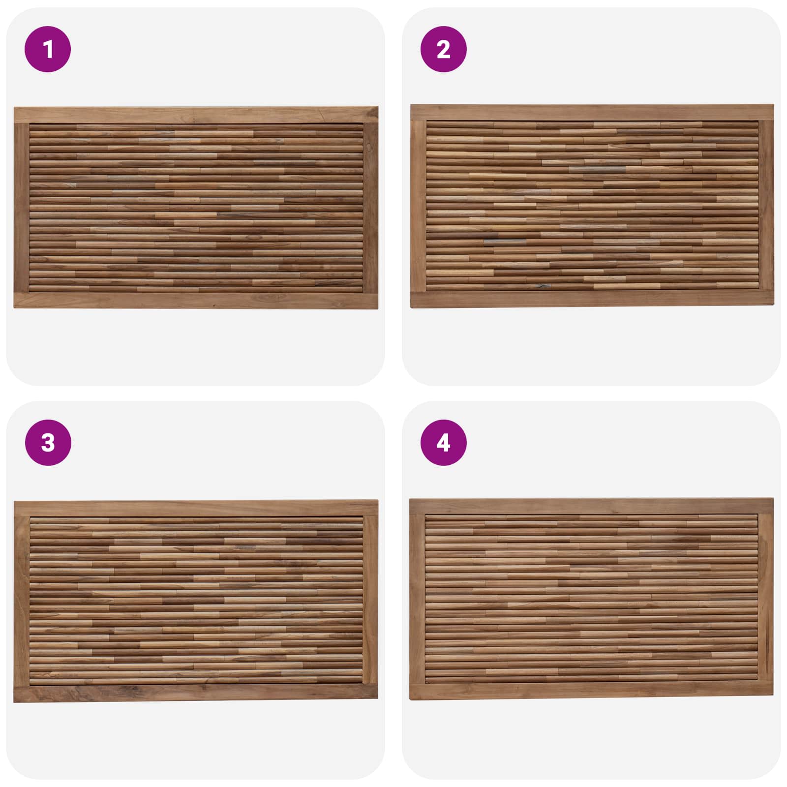 Cabecero Natural Madera de teca maciza