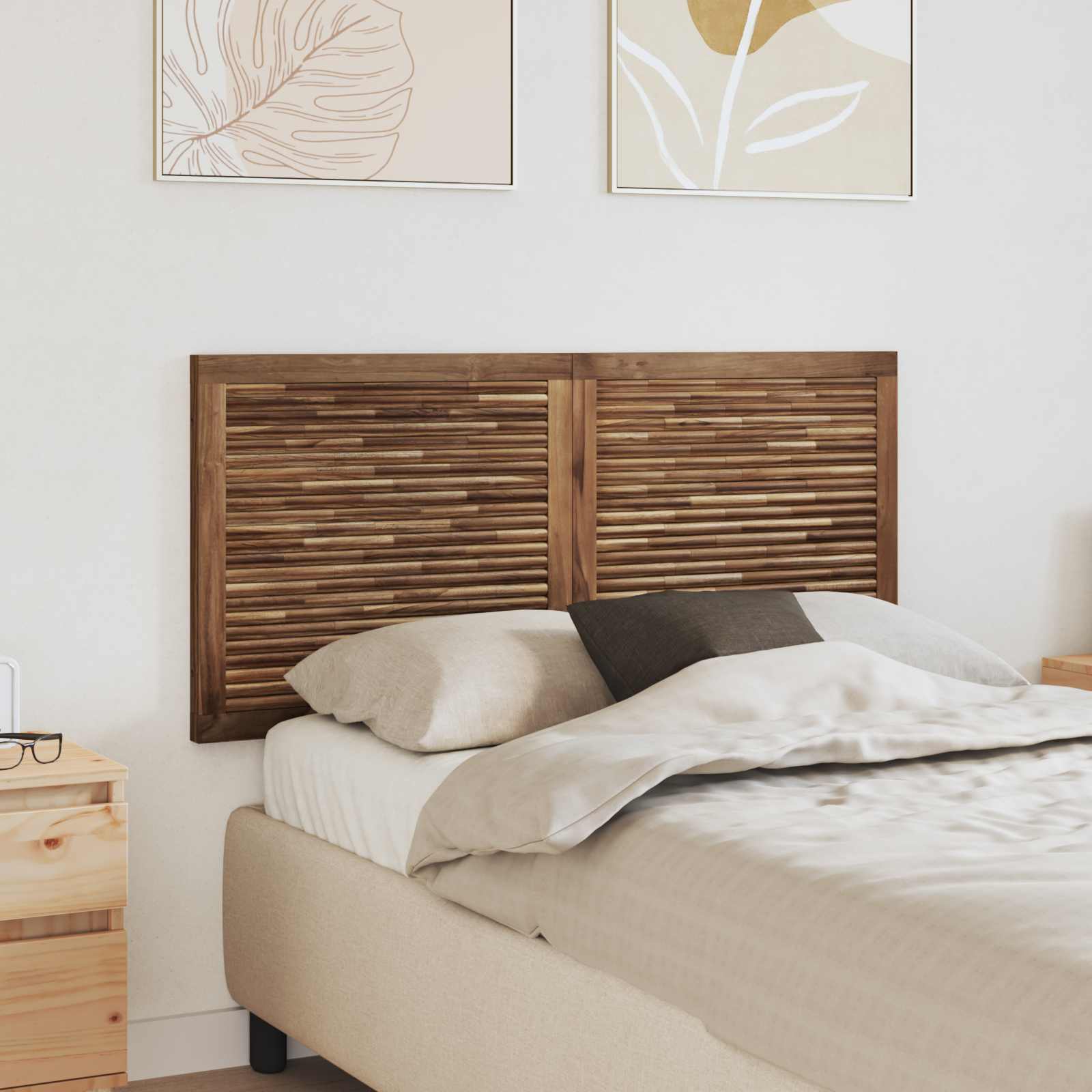 Cabecero Natural Madera de teca maciza
