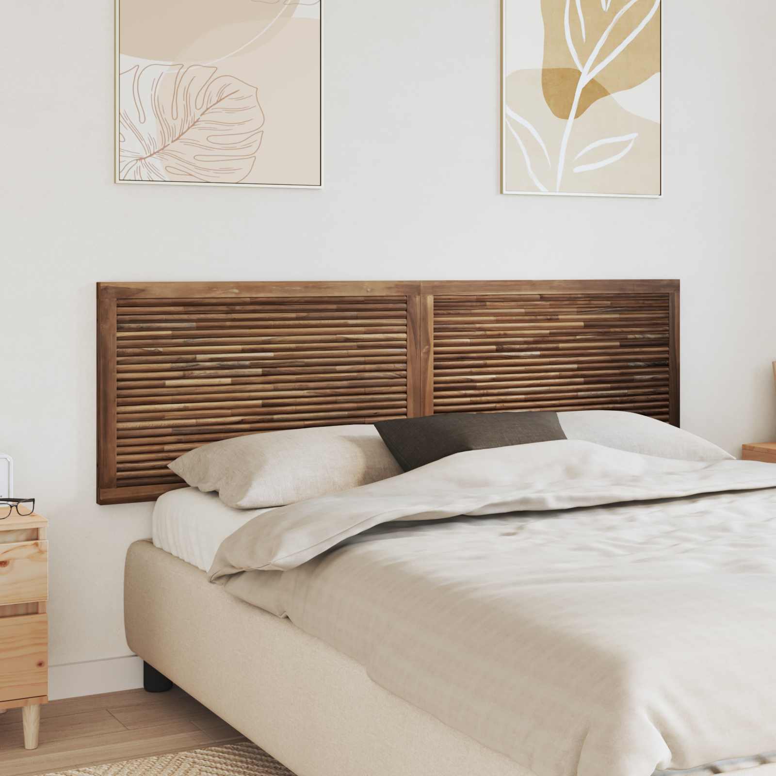 Cabecero Natural Madera de teca maciza