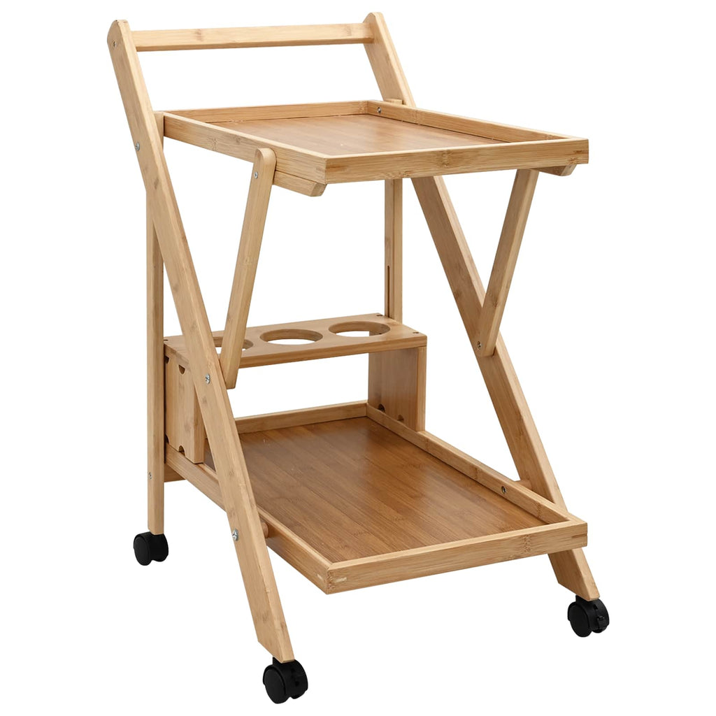 Carrito de cocina con ruedas Marrón Claro 65 x 40,5 x 76,5 cm