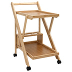 Carrito de cocina con ruedas Marrón Claro 65 x 40,5 x 76,5 cm