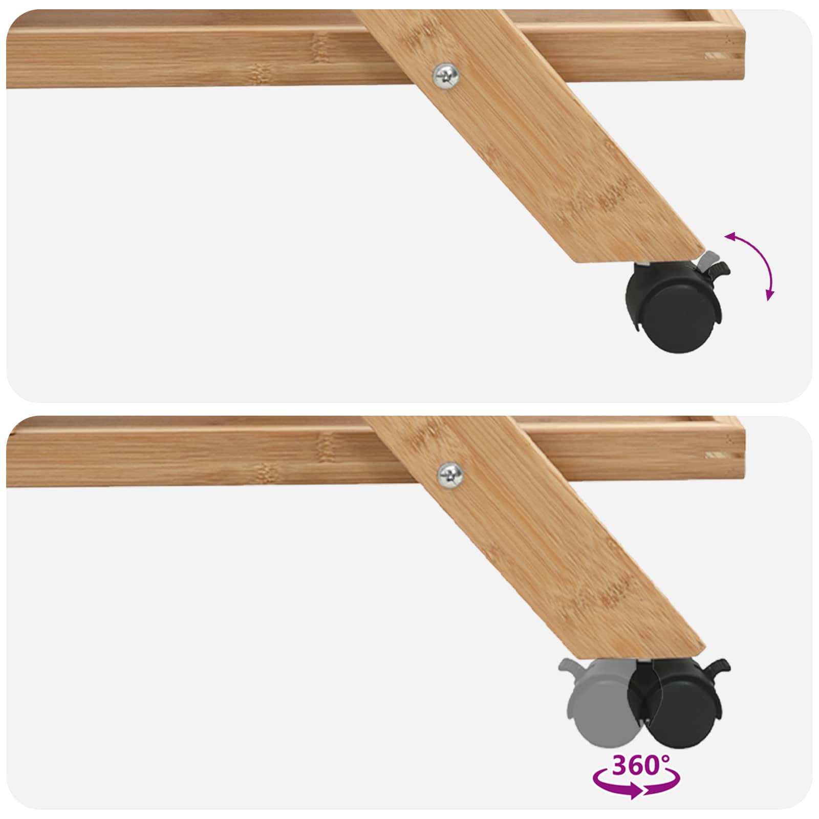 Carrito de cocina con ruedas Marrón Claro 65 x 40,5 x 76,5 cm